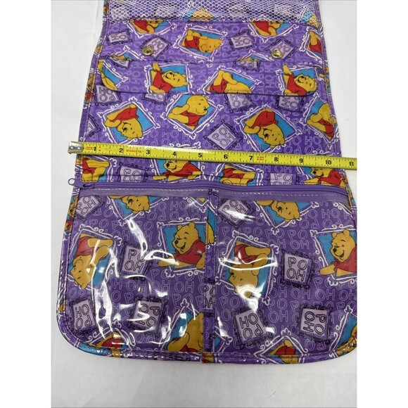 NEW Vintage Winnie The Pooh Foldable Accessory Toiletry Travel Bag Disney Purple - Picture 7 of 9